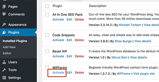 Ative a versão mais recente do plug-in
