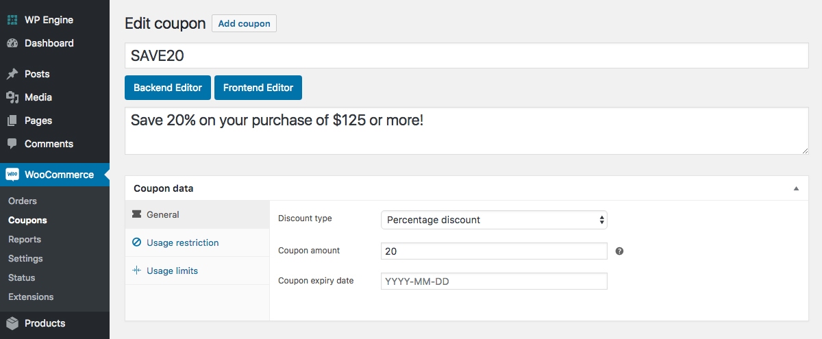 Cupons e ofertas WooCommerce