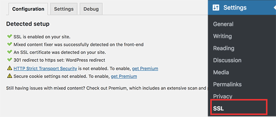 SSL habilitado no WordPress