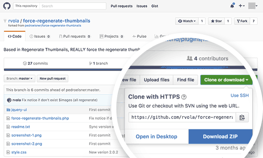 Baixando um plugin ou tema WordPress do GitHub