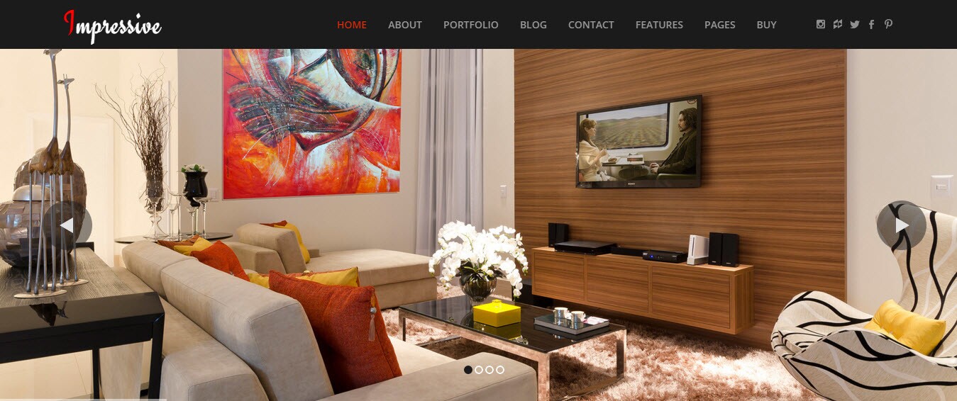10. Impressionante - Tema WordPress responsivo para interiores