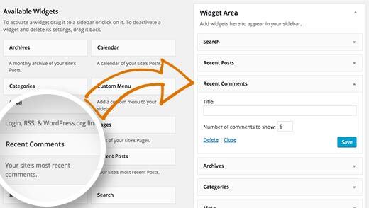 Adicionando widget de comentários recentes no WordPress