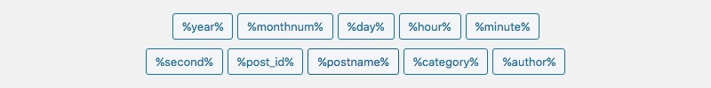 Tags de estrutura de links permanentes do WordPress