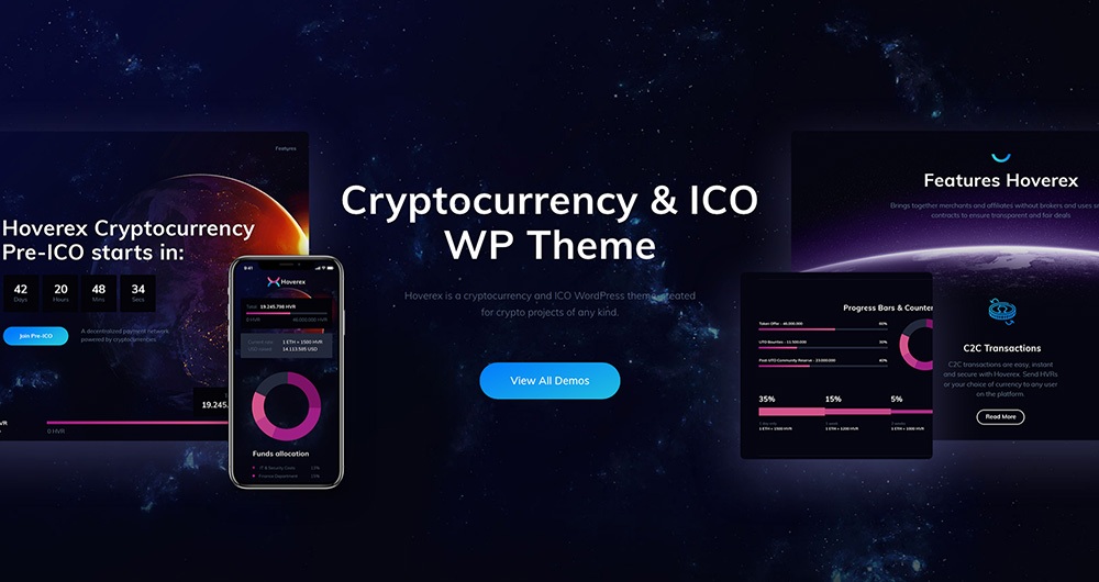 Tema Hoverex Cryptocurrency & ICO WordPress
