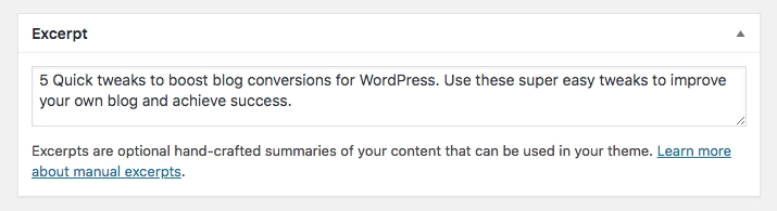 Metabox de trechos do WordPress