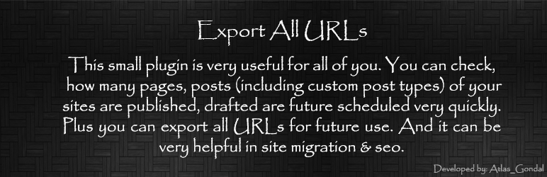 Plugin Exportar todos os URLs