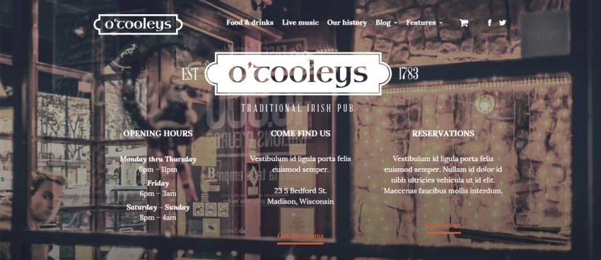 Ristorante - Tema WordPress de restaurante criativo
