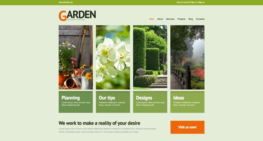 Tema WordPress de Design de Jardinagem
