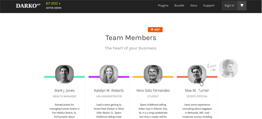 Plugin WordPress para membros da equipe Darko Pro