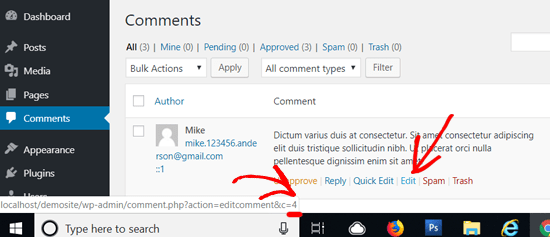 ID de comentário do WordPress