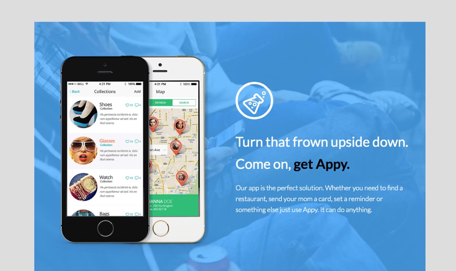 Appy Mobile Landing Page: uma demonstração total do tema WordPress