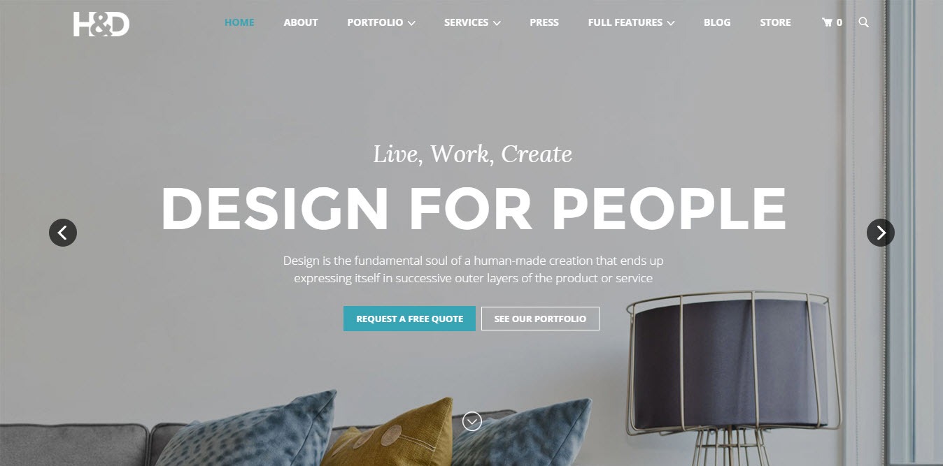 1. HD - Tema WordPress de Design de Interiores