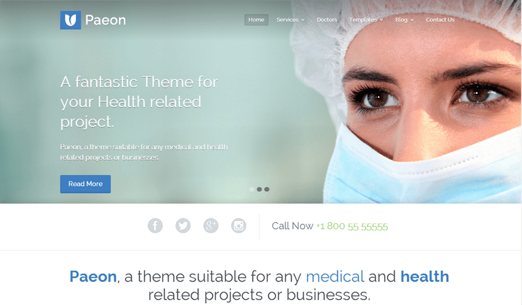 Tema WordPress de Saúde e Medicina Paeon