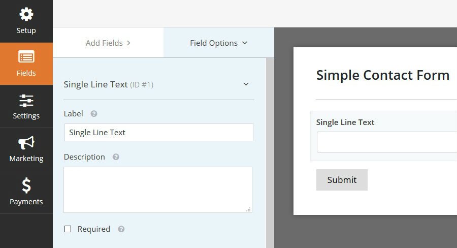 Configurações do WPForms