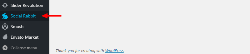 menu wordpress coelho social