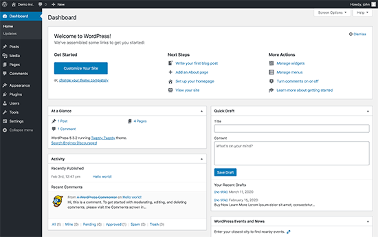 Painel do WordPress