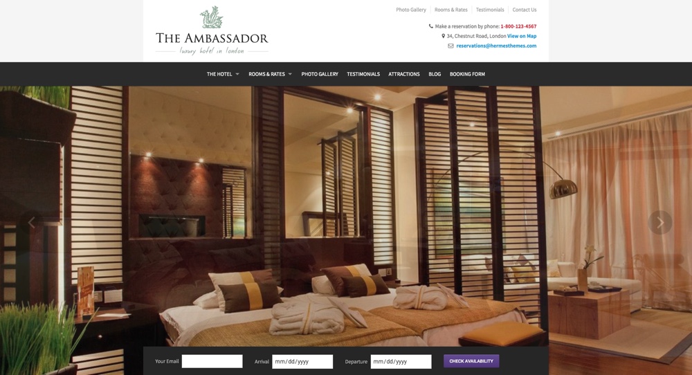 Tema WordPress Hotel Embaixador