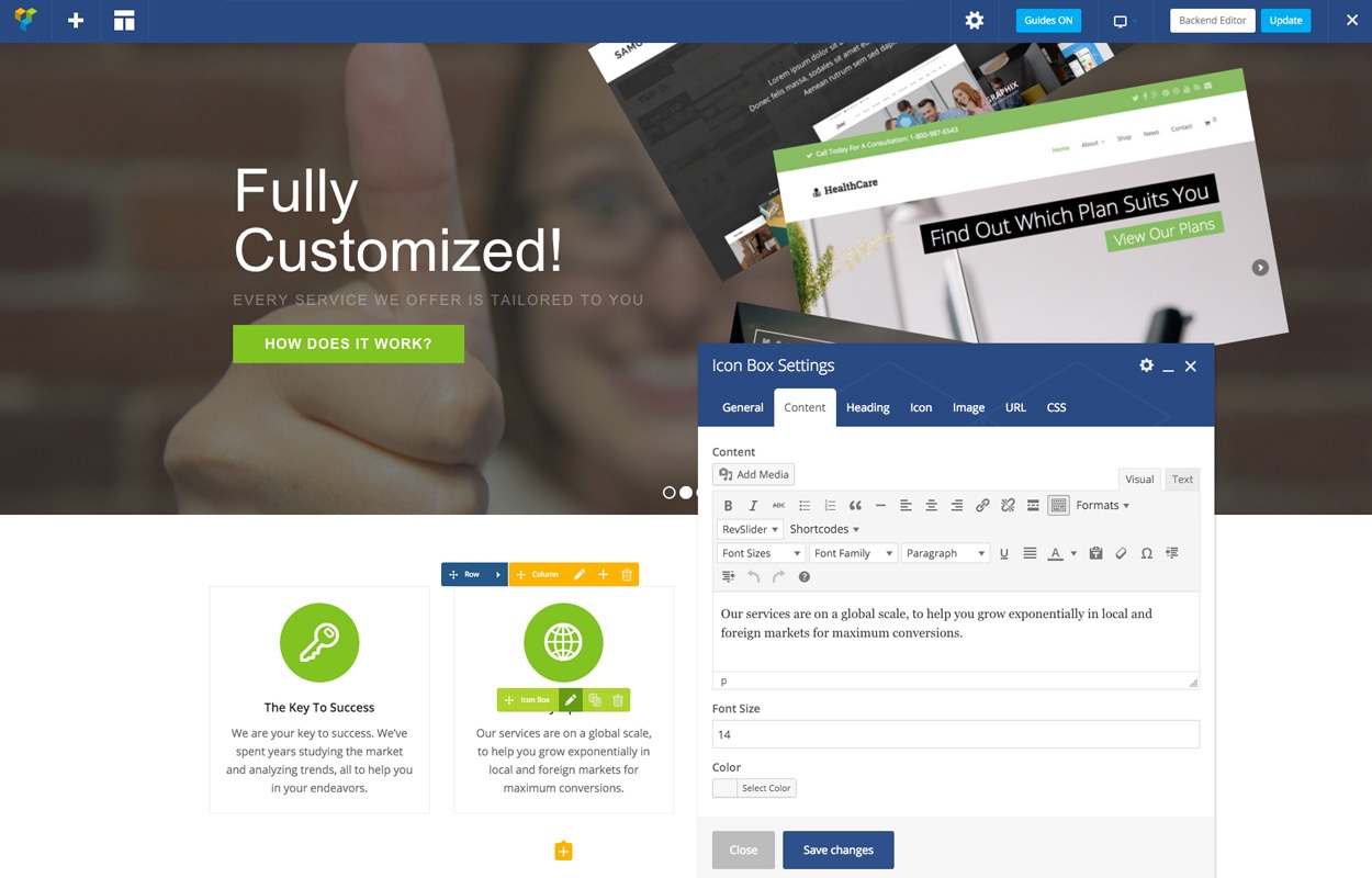 Editor de front-end do Visual Composer