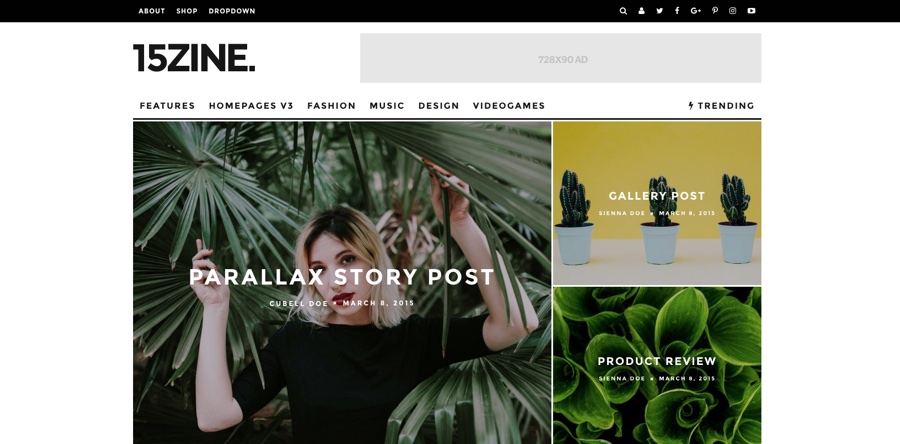 15zine HD Magazine & News Tema WordPress