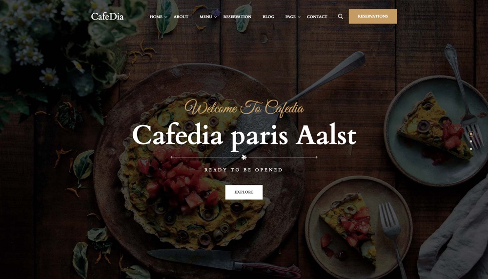 CafeDia - Tema WordPress de restaurante