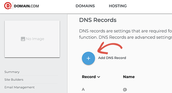 Editando as configurações de DNS para seu nome de domínio