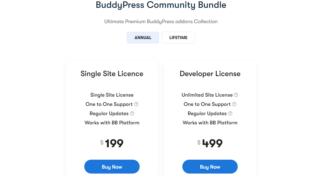 pacote da comunidade buddypress
