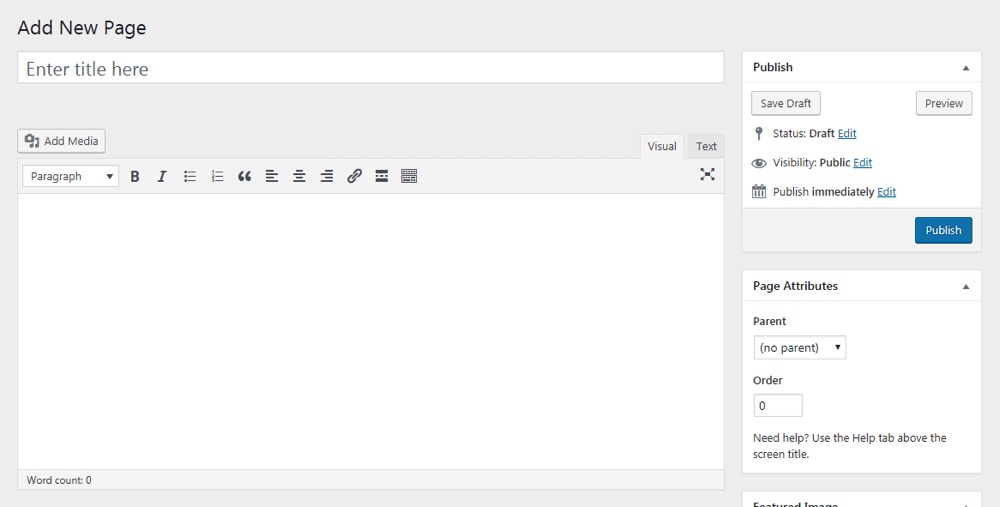 O editor clássico do WordPress