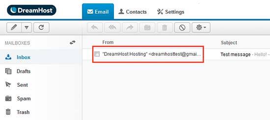 IU do webmail do Dreamhost