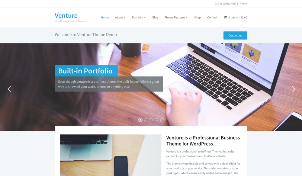 Aventure-se no tema WordPress