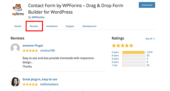 Aba Comentários na página do plugin no diretório WordPress.org