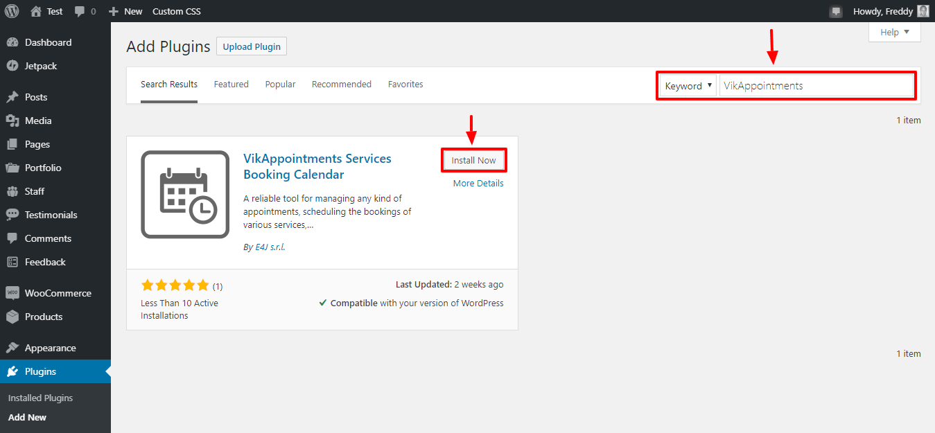 instalando o plugin vikappointments