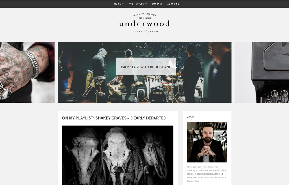 Tema WordPress do blog Underwood Story