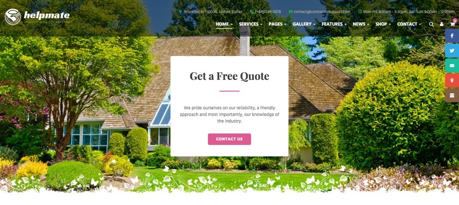 Tema WordPress de jardinagem e manutenção Helpmate