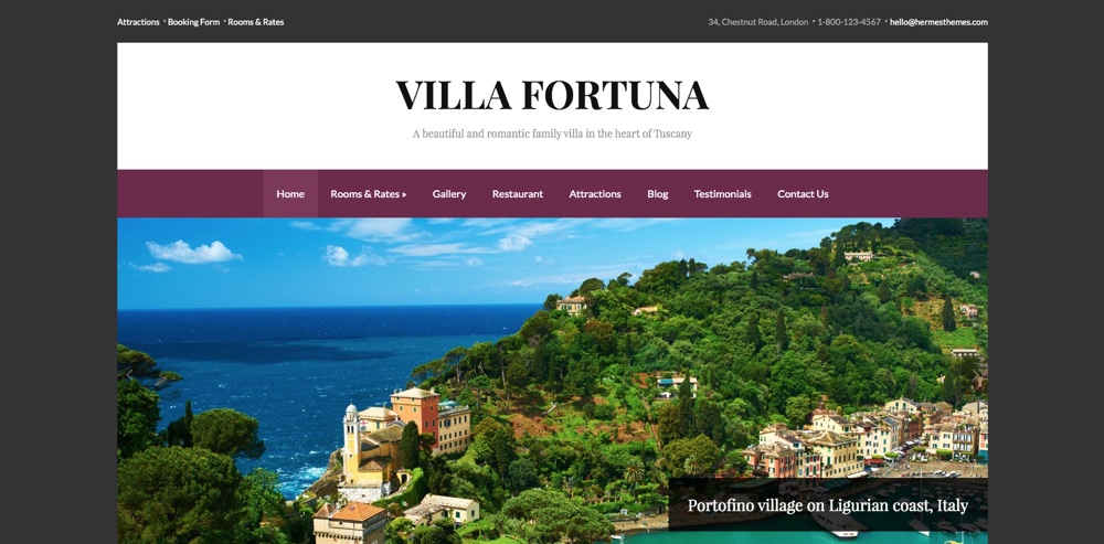 Tema WordPress para Hotel Responsivo Fortuna