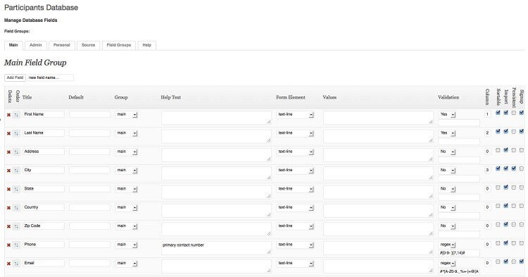 Plugin WordPress de Banco de Dados Participante