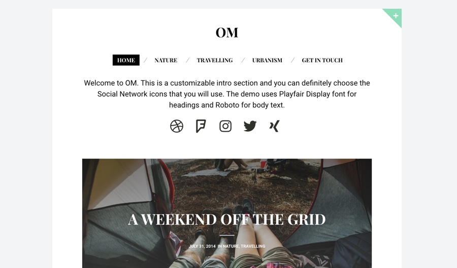 Tema WordPress de blog moderno OM