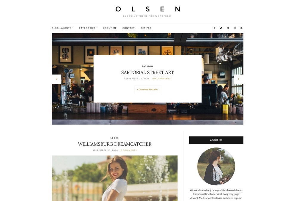 Tema WordPress grátis para blog Olsen Light