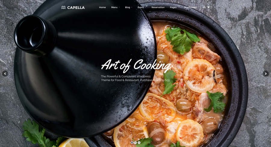 Tema WordPress do Restaurante Capella
