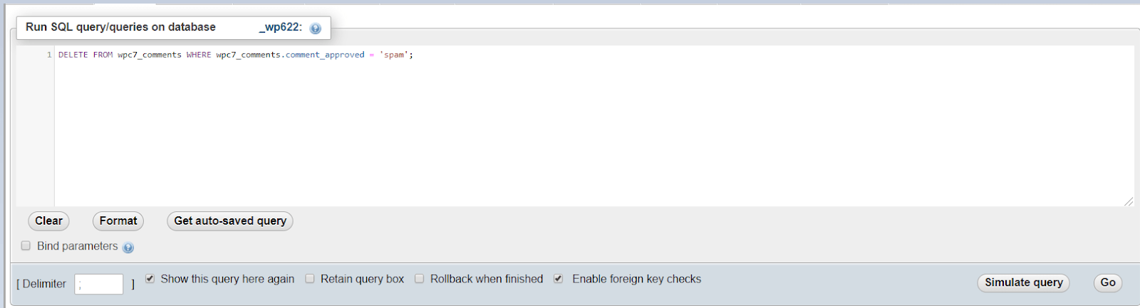 SQL Excluir Spam