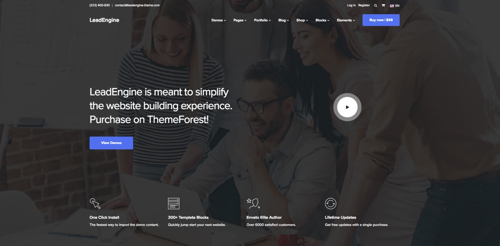 Tema WordPress multifuncional LeadEngine