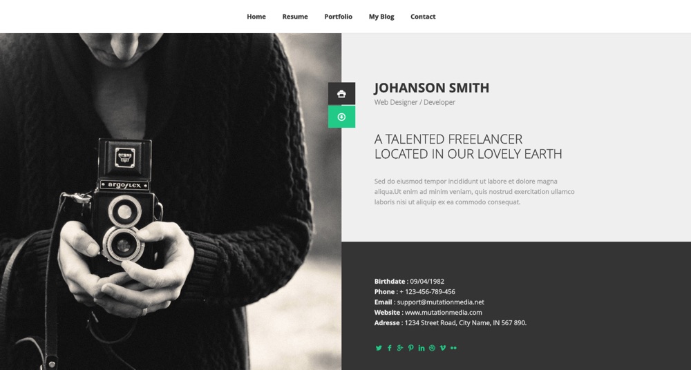NOVO Tema WordPress Vcard WordPress Pronto para Retina