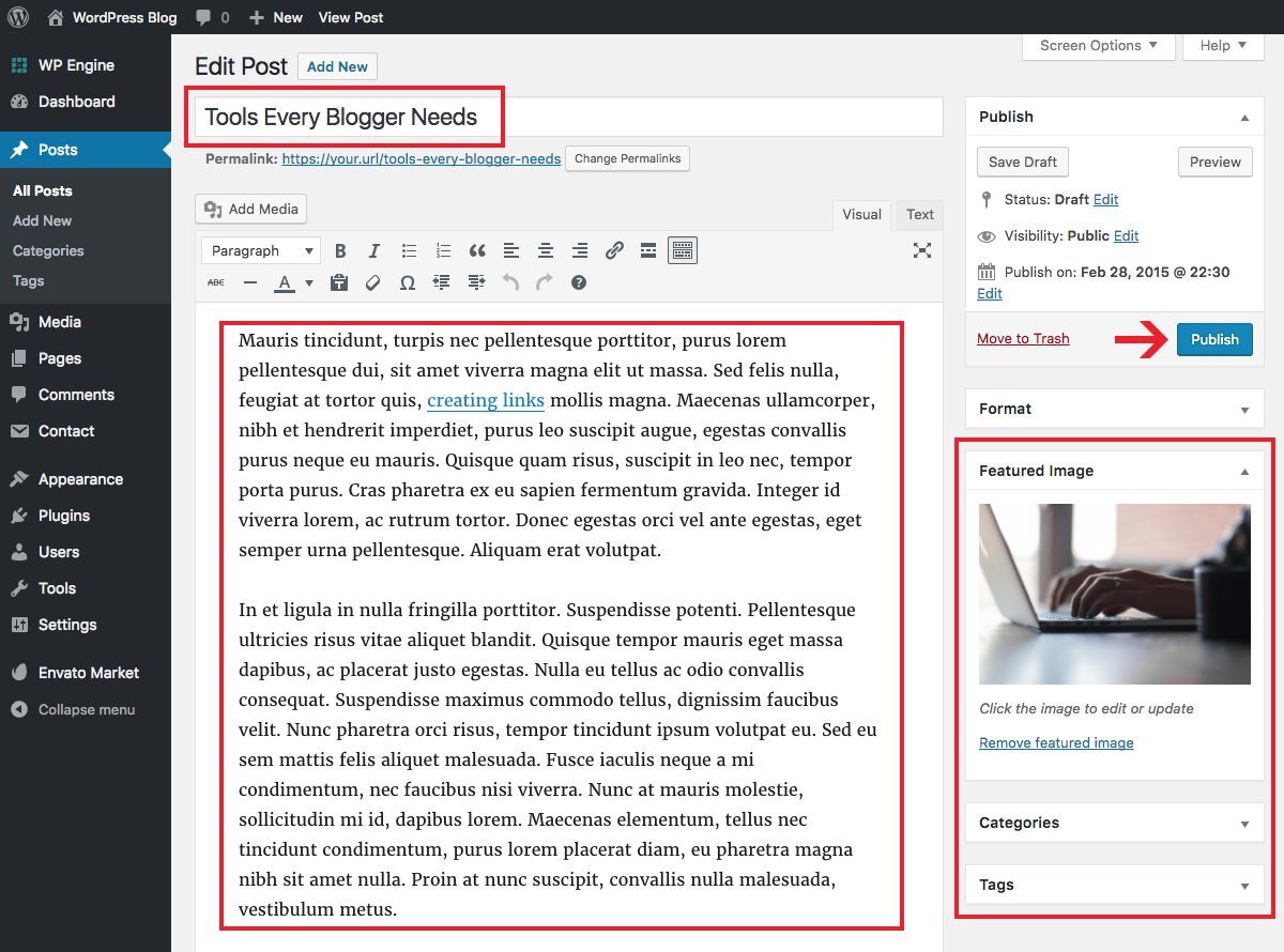 Escreva sua primeira postagem no blog