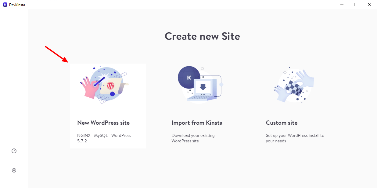 adicionando novo site wordpress no devkinsta
