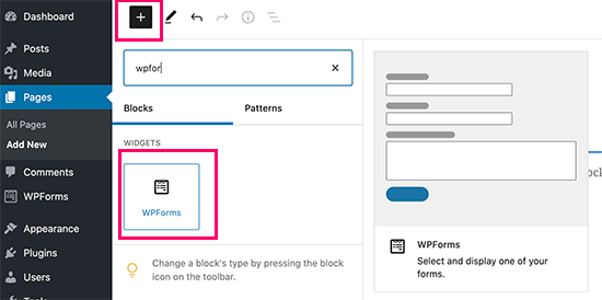 Bloco WPForms