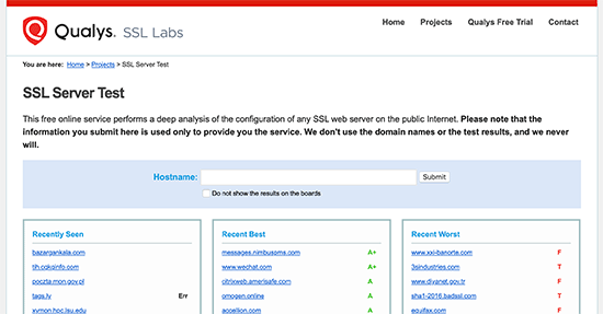 ferramenta de teste SSL
