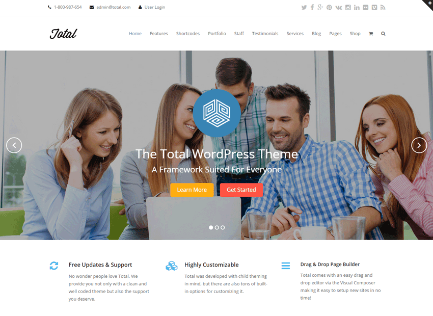 Tema WordPress Multiuso Total Drag & Drop