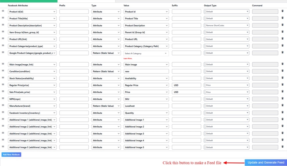 Configurando o arquivo de feed