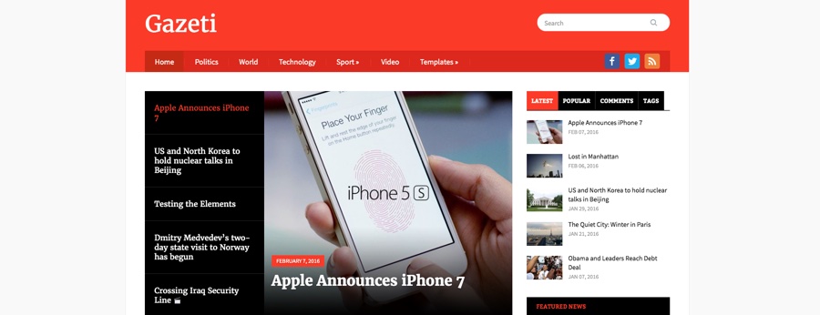 Tema WordPress Gazeti News