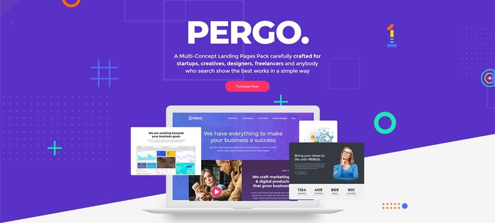 Tema WordPress de página de destino multiuso Pergo