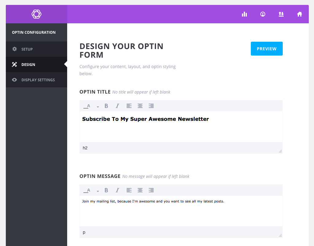 Bloom: texto personalizado